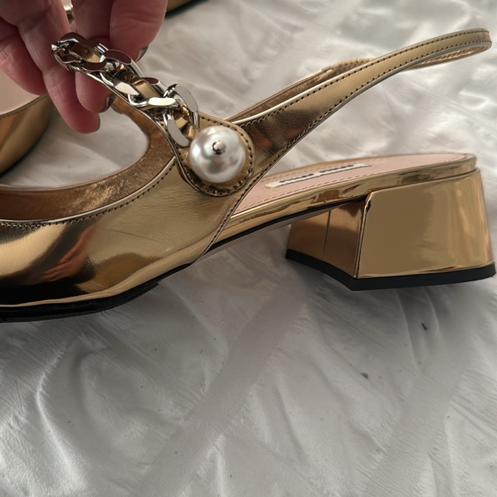Miu Miu leather Mary Jane sling back shoe - Picture 5 of 5